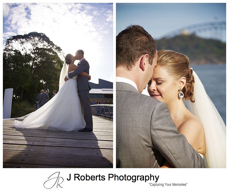 Couple kissing on woolwich dock - wedding photography sydney